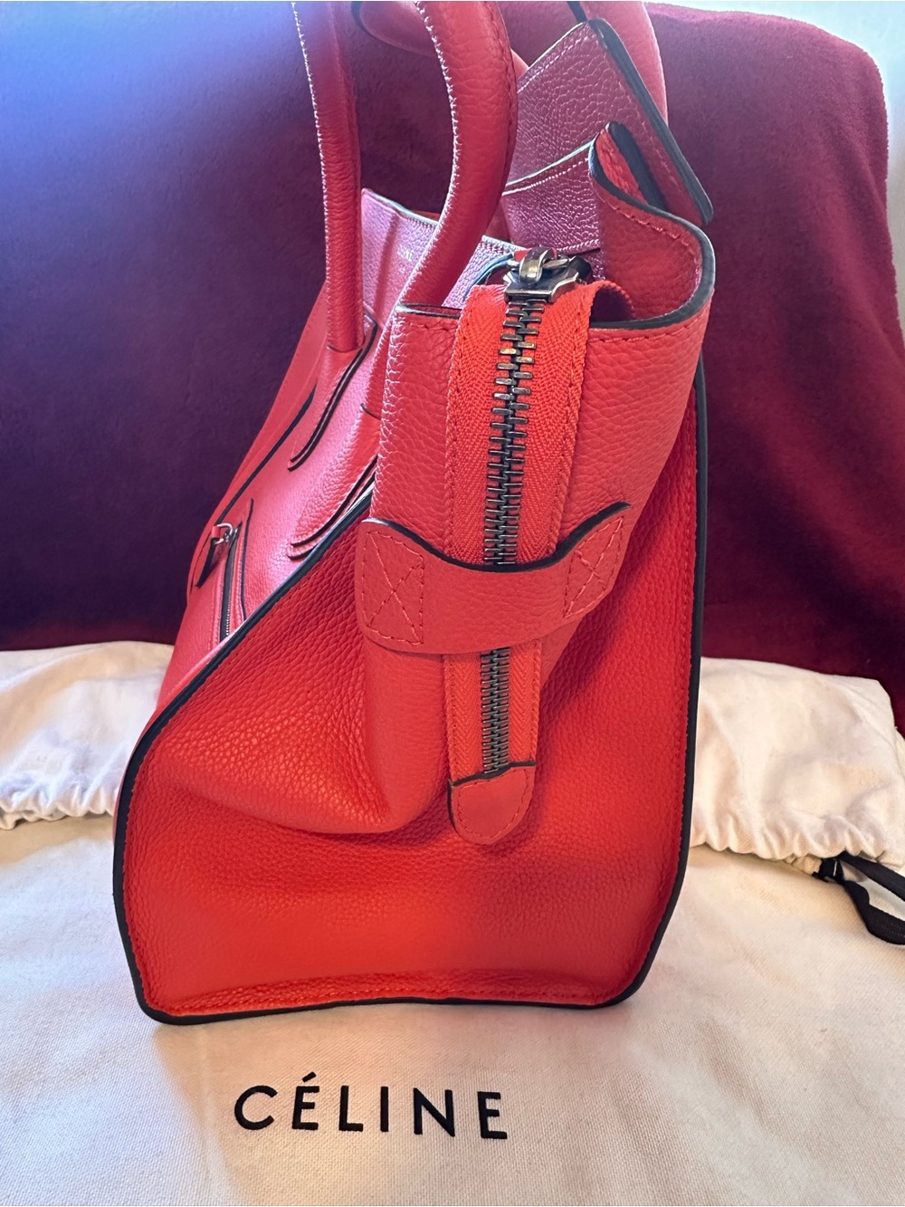 Celine Orange Leather Mini Carryall - Picture 7 of 9